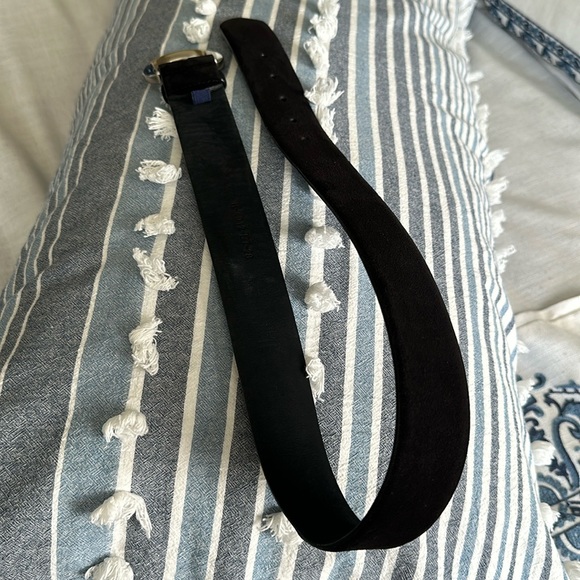 Black made in Spain suede belt silver tone buckle numbered size 28 - Picture 11 of 16